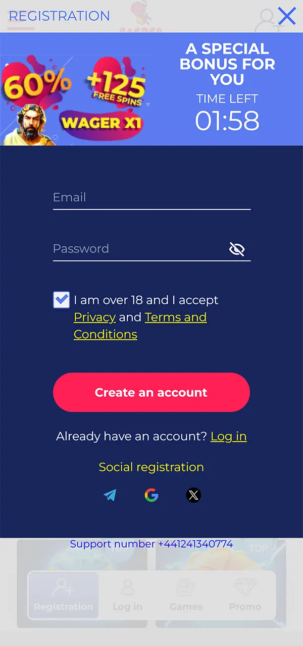 Create an account at Casper Spins and start playing.