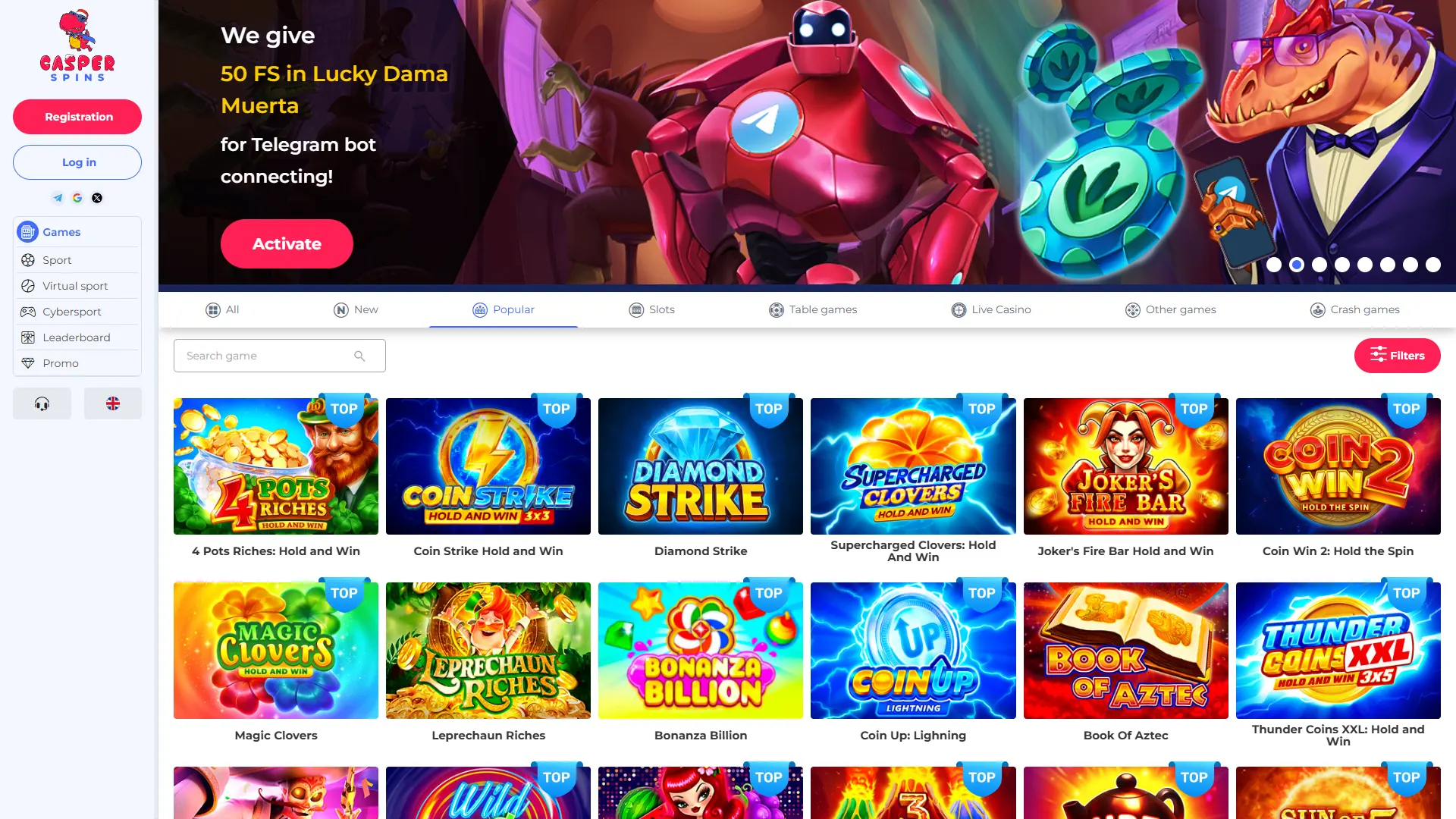Play at Casper Spins Casino.
